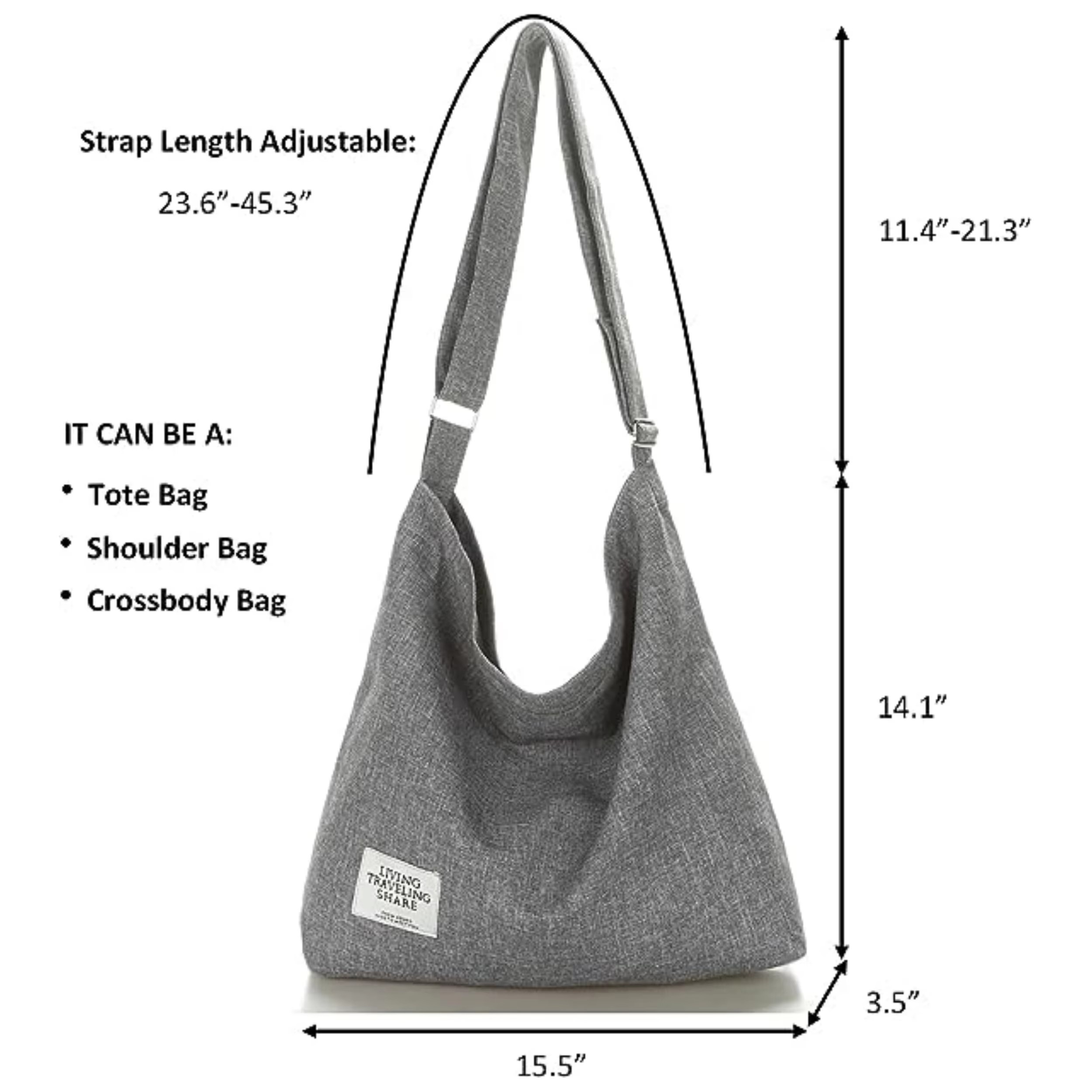 XYXBAG Recycled Letter Bag Canvas Large Capacity Portable Shoulder Crossbody Bag Diagonal Lunch Vintage Casual Shoulder Bag