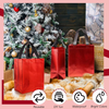 2025 Hot Seller 80-Piece Glossy Reusable Tote Grocery Bags Set Medium Red Black Handles for Wedding Bachelorette Party Gift Bags