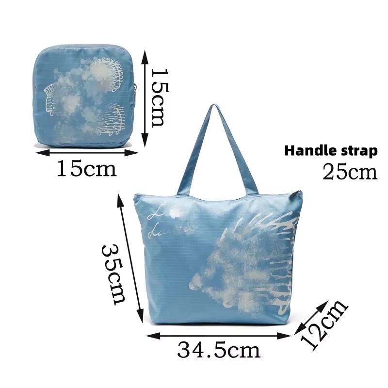 Custom Logo Polyester Foldable Advertising Zipper Bag Reusable Grocery Bag Rpet Recycle Eco Friendly Foldable Shopping Bags