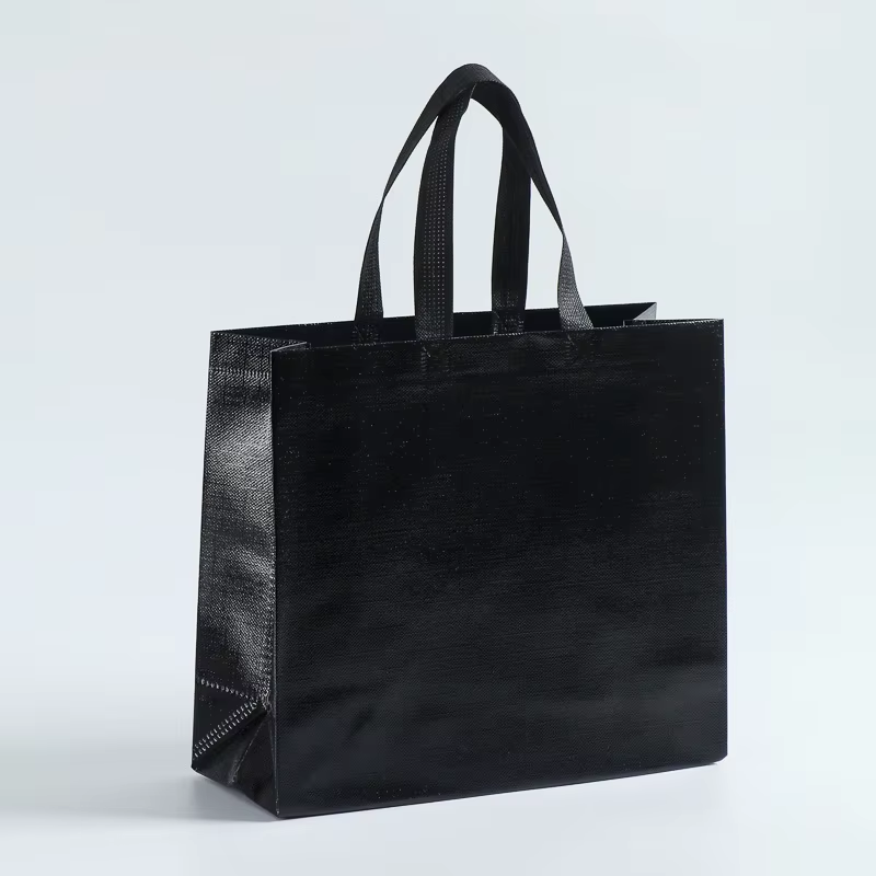 Eco-friendly Non Woven Laser Laminated Shopping Tote Business Promotion Gift Bag for Supermarket Clothing Store Advertising