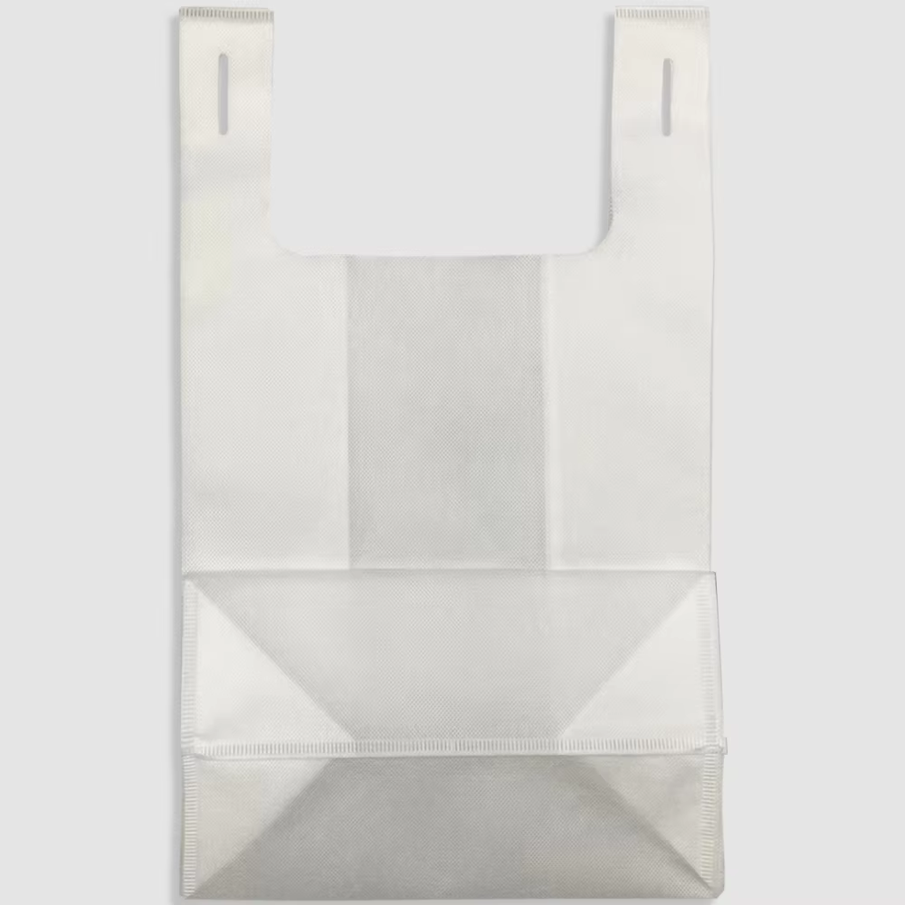 Spot! Recycled 40gms square Bottom 3D Non-woven Portable Vest Bag Supermarket Shopping Bag Advertising and Promotional Packaging