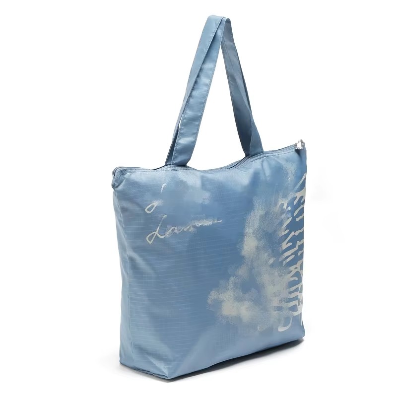 Custom Logo Polyester Foldable Advertising Zipper Bag Reusable Grocery Bag Rpet Recycle Eco Friendly Foldable Shopping Bags