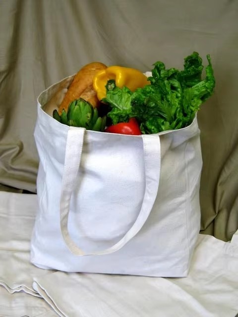 Customized logo Size Canvas Cotton Shopping Bag Handbag Reusable Women's Shopping Bag