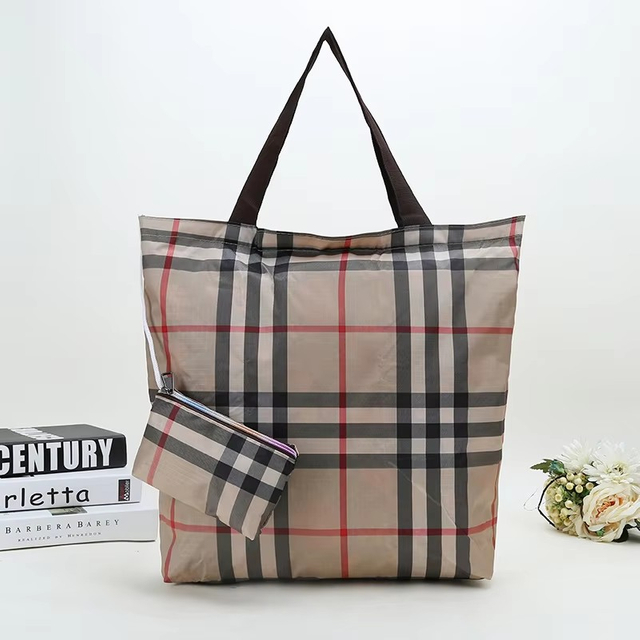 Folding High Capacity Polyester One Shoulder Supermarket Portable Shopping Bag Mom Buying Vegetable Bag Fold Tote Bag