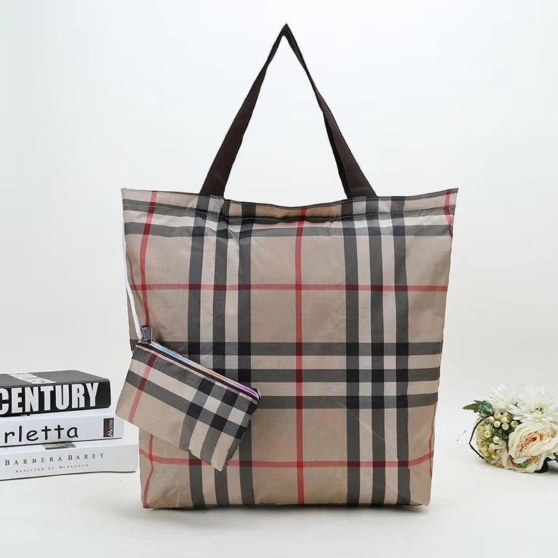 Folding High Capacity Polyester One Shoulder Supermarket Portable Shopping Bag Mom Buying Vegetable Bag Fold Tote Bag