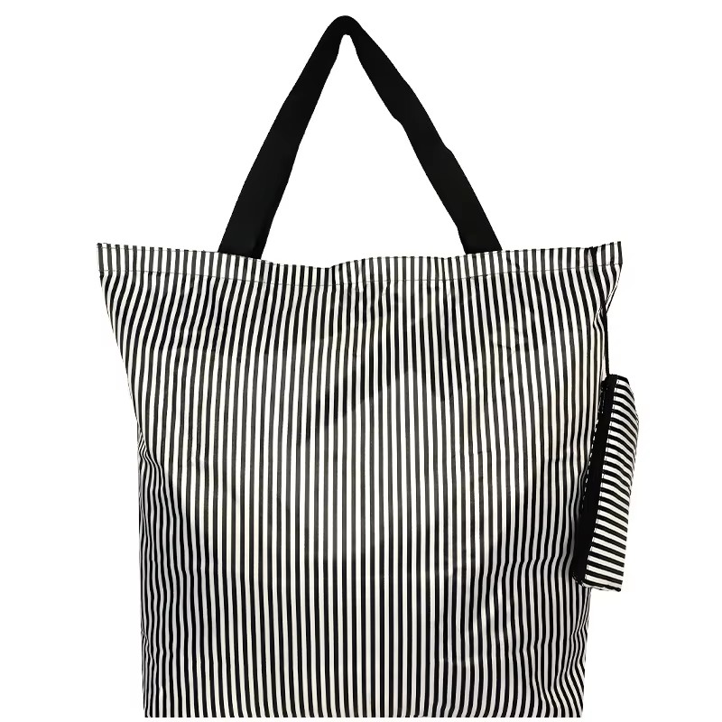 Folding High Capacity Polyester One Shoulder Supermarket Portable Shopping Bag Mom Buying Vegetable Bag Fold Tote Bag