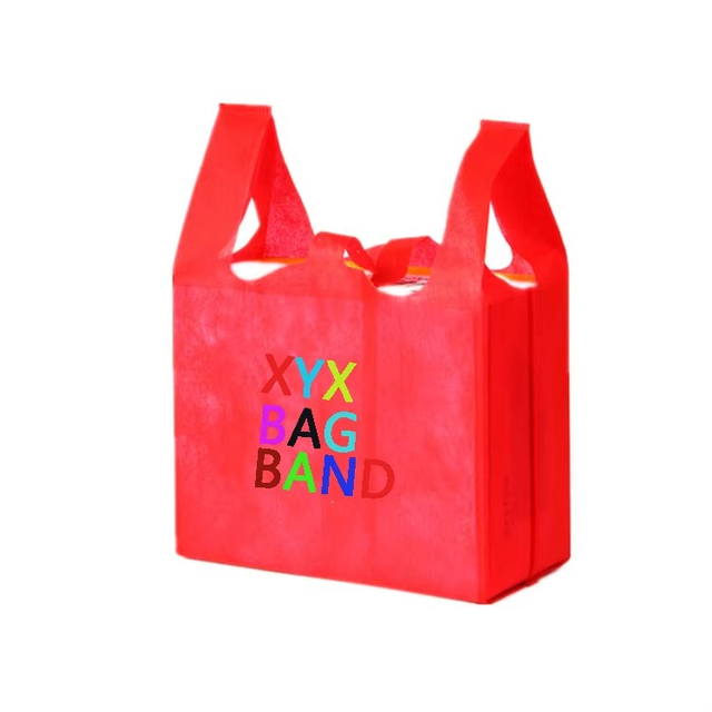 ECO Friendly w Cut pp Non Woven T-shirt Vest Bag Easy Degradation Silk Screen Printing Nonwoven Shopping Bags