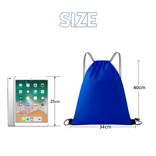 Customized Durable Waterproof Travel Backpack Promotional Reusable Nylon Drawstring Bag with Custom Logo Gift Bag
