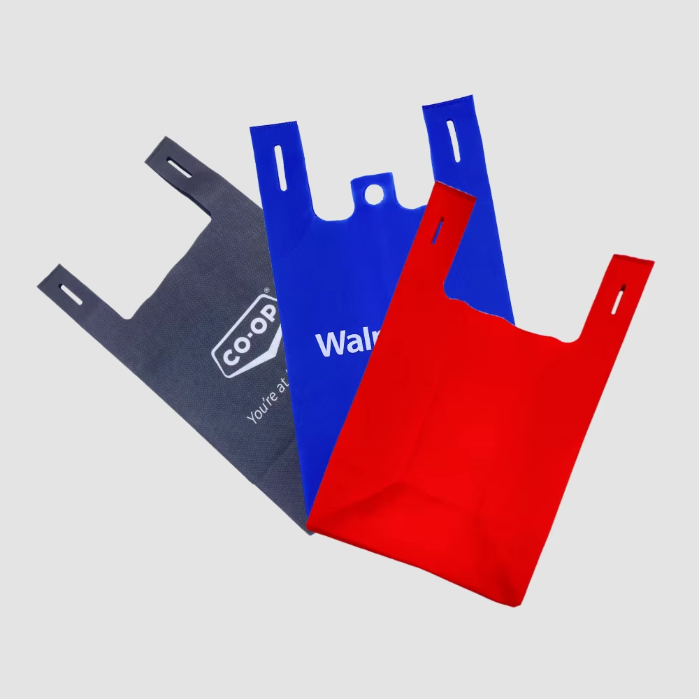 Hot Sale Custom Logo Printed Non-Woven Bag Folding Shopping Pp Non Woven Tote Bag Recyclable NonWoven Shop Tote Bag 16*22