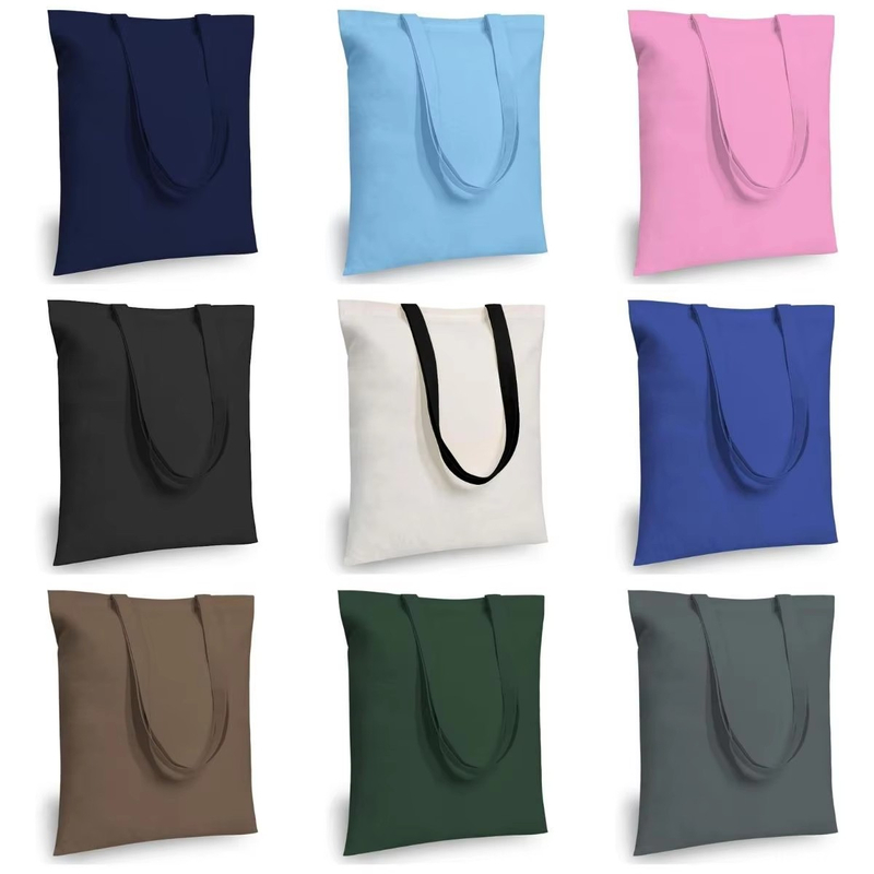 Customized logo Size Canvas Cotton Shopping Bag Handbag Reusable Women's Shopping Bag
