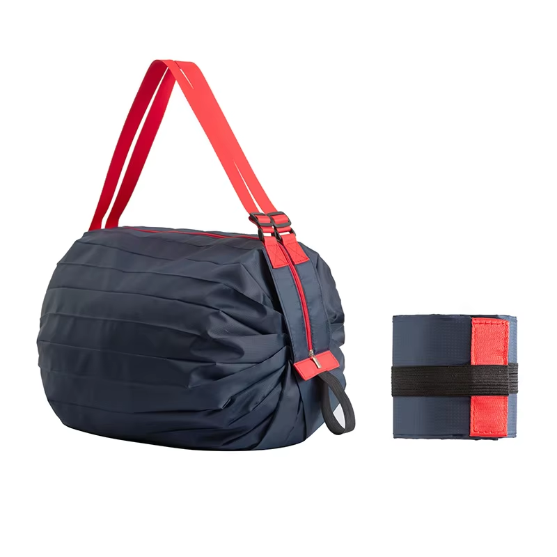 Eco Friendly and Reusable Polyester Waterproof Large Capacity Foldable Sports Shoulder Gym Tote Storage Bag
