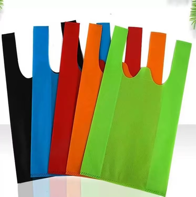 Wholesale Customized Reusable Non-Woven Fabric ECO Shopping Bags Promotional T-Shirt Bags