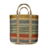 Custom Jute Boho Rockered Shopping Bag Wedding Party Burlap Tote with Jute Canvas Bottom for Sandbeach Travel