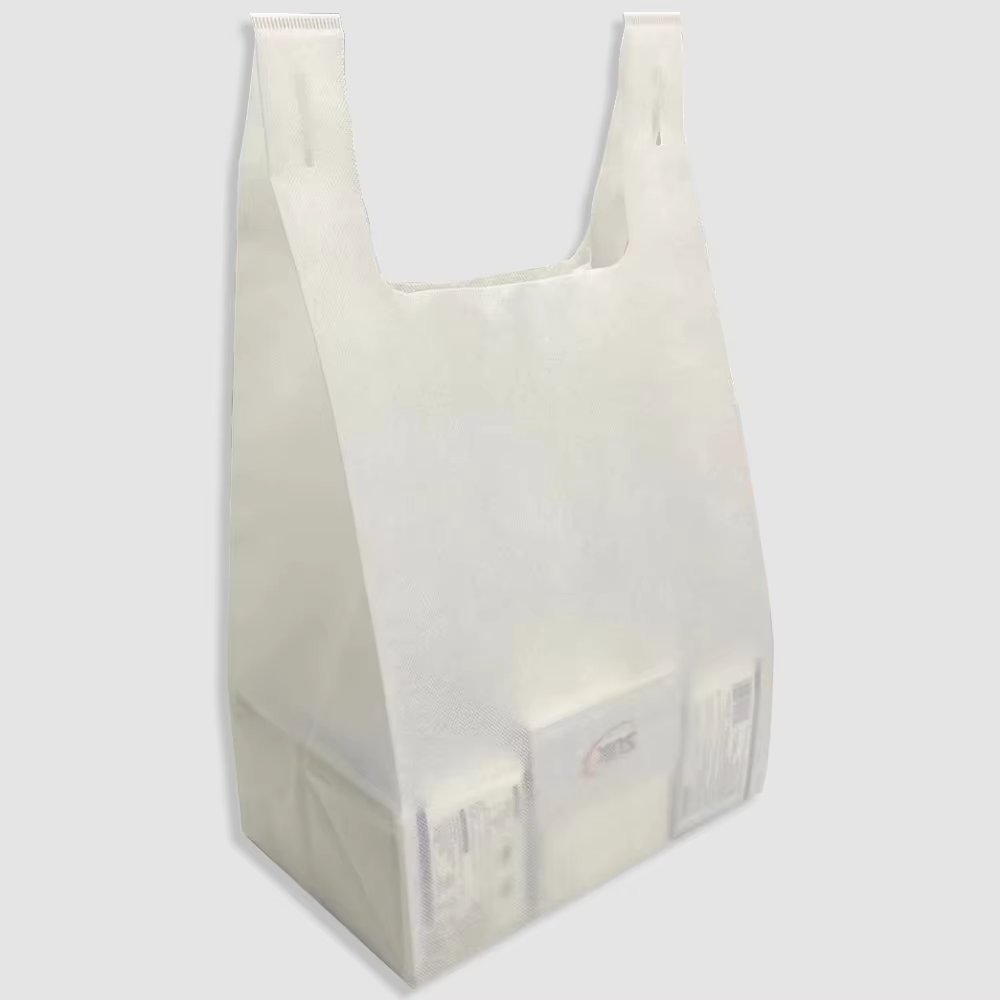 Spot! Recycled 40gms square Bottom 3D Non-woven Portable Vest Bag Supermarket Shopping Bag Advertising and Promotional Packaging