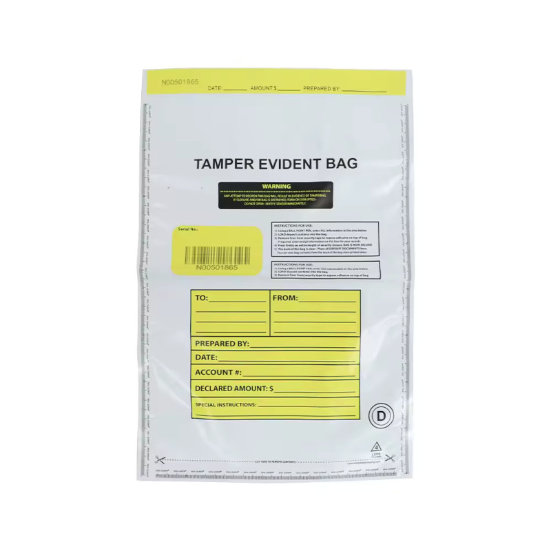 Tamper Evident Security Bag, Disposable Evidence Envelope with Hidden VOID Pattern, Sequential Serial Number & Barcode for Law Enforcement